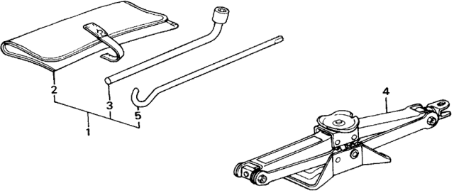 1989 Honda Accord 2 Door SEI KA 5MT Tools - Jack Diagram