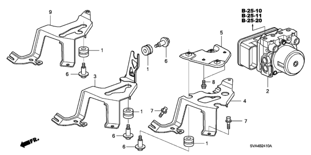 2006 Honda Civic 2 Door SI KA 6MT ABS - Vsa Modulator Diagram