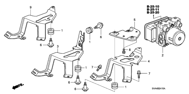 2008 Honda Civic ABS - Vsa Modulator Diagram