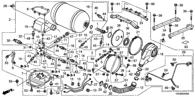 2013 Honda Civic 4 Door GX (NAVIGATION) KA 5AT Fuel Tank Diagram