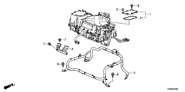 2014 Honda Fit EV Frame, Pcu Diagram for 1B650-RDC-A00