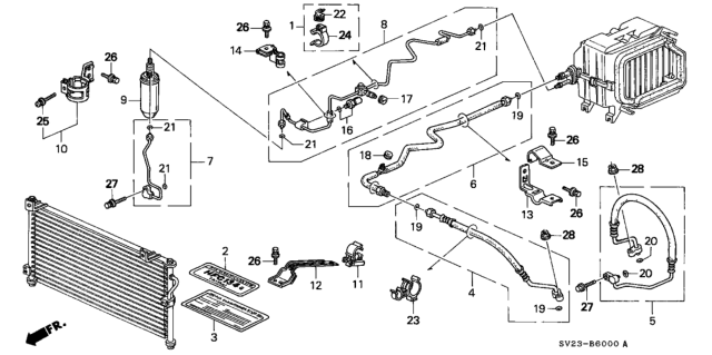 1997 Honda Accord Pipe, Suction Diagram for 80321-SV1-A11