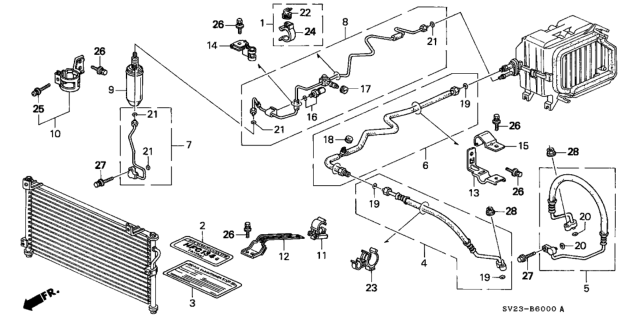 1997 Honda Accord Band, Liquid Tank Diagram for 80352-SV1-A10