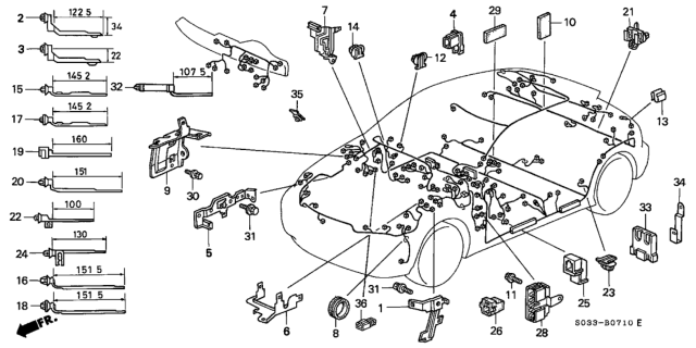 1997 Honda Civic Harness Band - Bracket Diagram