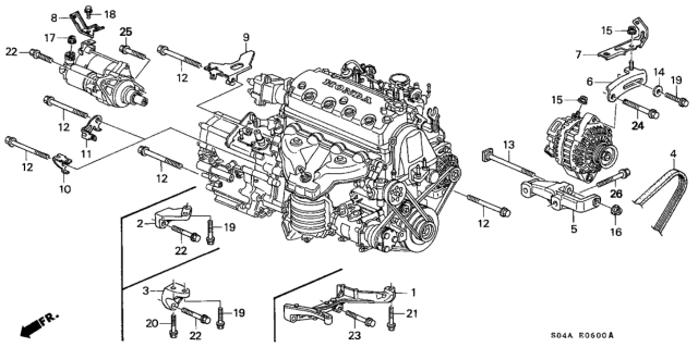 2000 Honda Civic Alternator Bracket Diagram