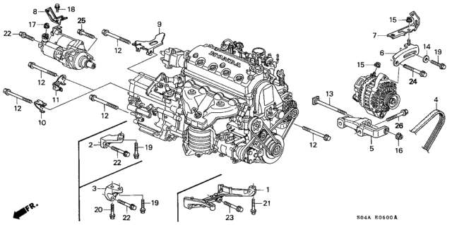 1998 Honda Civic Alternator Bracket Diagram