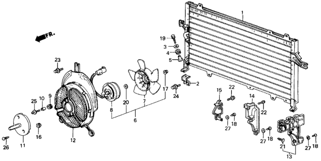 1987 Honda Civic Plate, FR. Bumper Baffle (Upper) Diagram for 62522-SB4-660