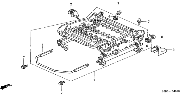 2003 Honda Civic Front Seat Components (Passenger Side) Diagram