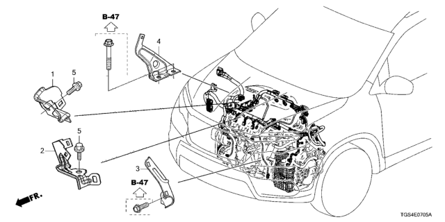 2020 Honda Passport Engine Wire Harness Stay Diagram