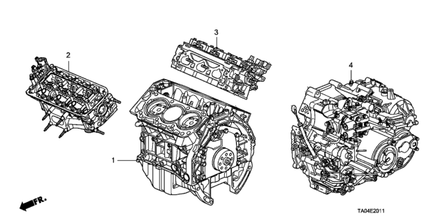 2010 Honda Accord Engine Assy. - Transmission Assy. (V6) Diagram