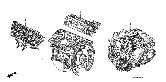 2009 Honda Accord Engine Assy. - Transmission Assy. (V6) Diagram