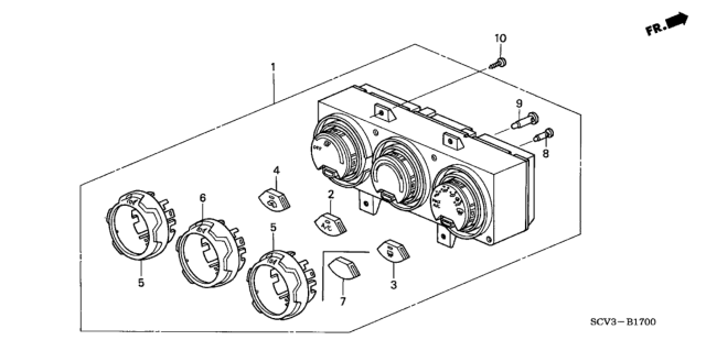 2004 Honda Element Control Assy., Heater *NH486L* (EX DARK METAL) Diagram for 79600-SCV-A01ZA