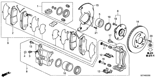 2015 Honda CR-Z Splash Guard Diagram for 45255-SZT-G01