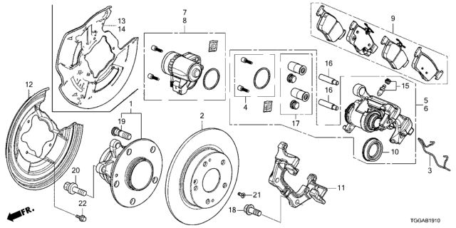 2021 Honda Civic Rear Brake Diagram