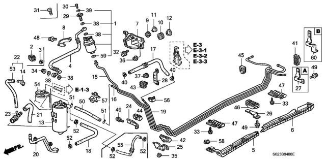 1996 Honda Civic 2 Door HX KL CVT Fuel Pipe Diagram