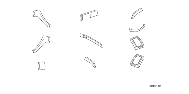 2004 Honda Accord Interior Trim Kit (Metal Look) Diagram