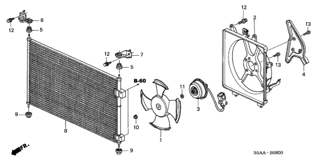 2004 Honda Civic A/C Air Conditioner (Condenser) Diagram