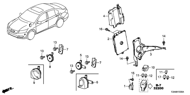 2013 Honda Accord Electronic Control Diagram for 37820-5A2-A06