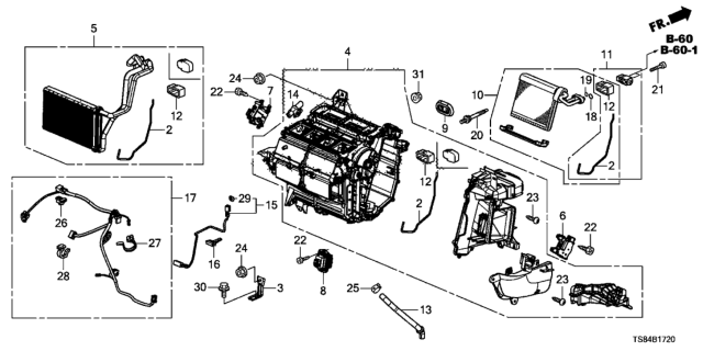 2012 Honda Civic Heater Unit Diagram