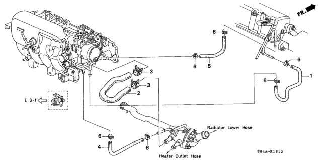 2000 Honda Civic Water Hose Diagram