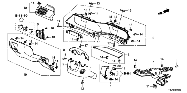 2013 Honda Accord Instrument Panel Garnish (Driver Side) Diagram