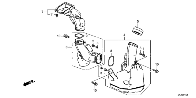 2013 Honda Accord Tube Assembly B, Air I Diagram for 17253-5A2-A00