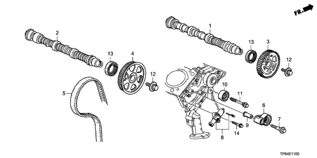 2013 Honda Crosstour 5 Door EXL (4WD) KA 6AT Camshaft - Timing Belt (V6) Diagram