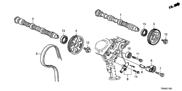 2015 Honda Crosstour Camshaft - Timing Belt (V6) Diagram