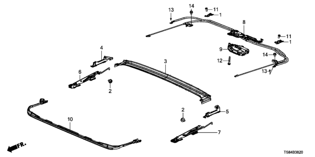 2014 Honda Civic Channel, Drain Diagram for 70240-TS8-A01