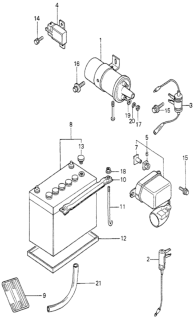 1979 Honda Accord Coil Assembly, Ignition Diagram for 30500-689-672