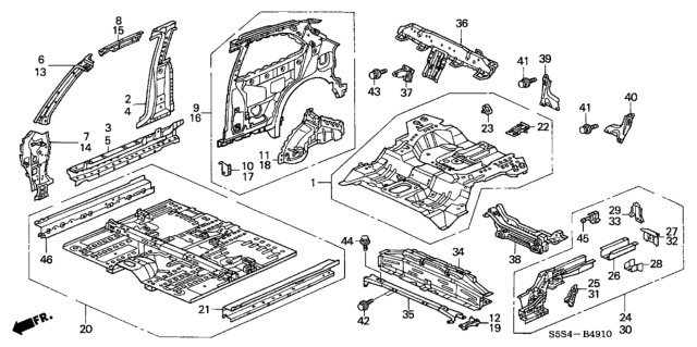 2004 Honda Civic Inner Panel Diagram