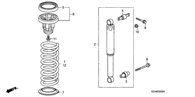 2013 Honda Pilot Rear Shock Absorber Diagram