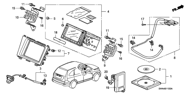 2011 Honda CR-V HFT Unit (Bluetooth) Diagram for 39770-SWA-A01