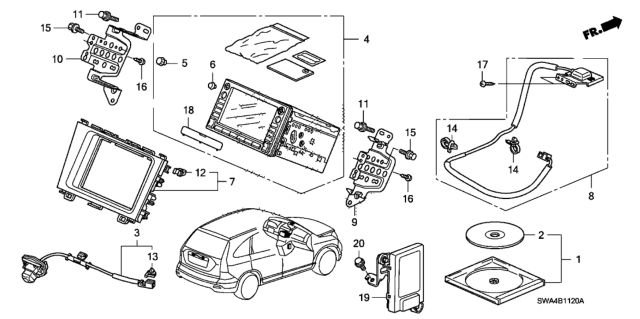 2011 Honda CR-V DVD-Rom Set, Navigation Diagram for 39010-SNA-A55