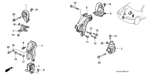 1996 Honda Accord Engine Mount Diagram