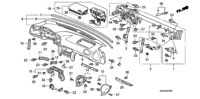 2009 Honda S2000 Lid, Passenger *NH167L* (GRAPHITE BLACK) Diagram for 77821-S2A-A90ZA