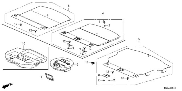 2021 Honda Civic 5 Door LX KA CVT Rear Floor Diagram