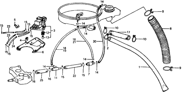 1976 Honda Civic Air Cleaner Tubing Diagram