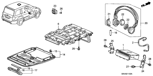 2008 Honda Pilot Stay, L. Instrument Center (Lower) Diagram for 77108-S9V-A00ZZ