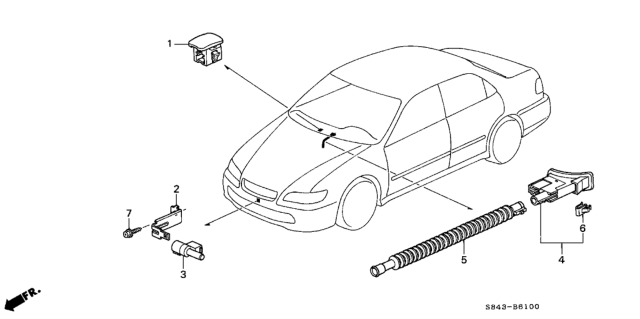 1998 Honda Accord Hose, Aspirator Diagram for 80533-S84-A40