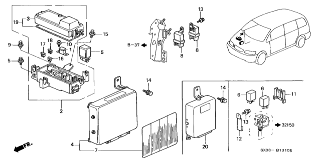 1995 Honda Odyssey ABS Unit Diagram