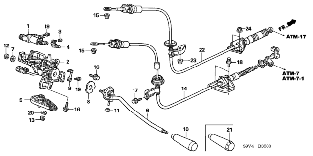 2007 Honda Pilot Wire, Control Diagram for 54315-S9V-A61