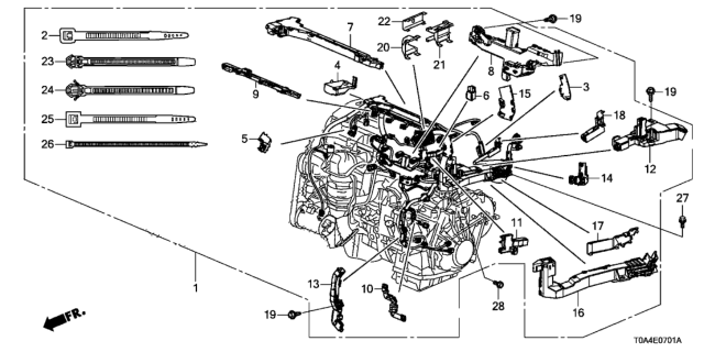 2016 Honda CR-V Holder, Engine Wire Harness Diagram for 32134-5X6-J00