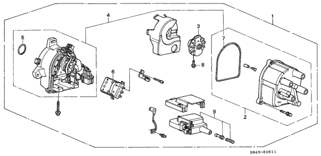 2001 Honda Accord Distributor (TEC) Diagram