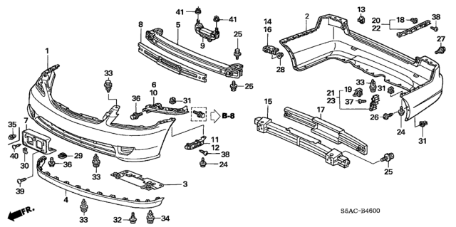 2005 Honda Civic Bumpers Diagram