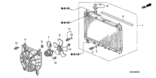 2009 Honda S2000 Radiator (Denso) Diagram