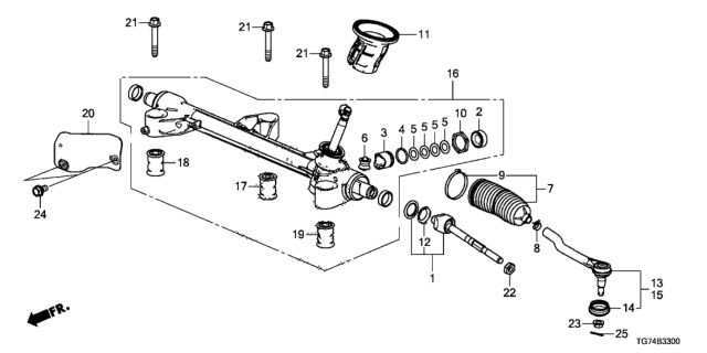 2017 Honda Pilot Steering Gear Box Diagram