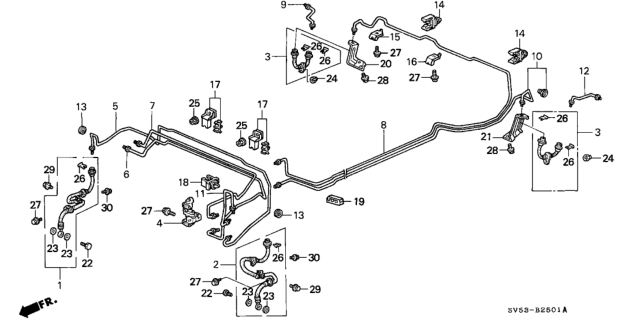 1997 Honda Accord 5 Door LX KA 5MT Brake Lines Diagram