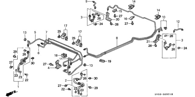 1994 Honda Accord Valve Assembly, Dual Proportioning Diagram for 46210-SV5-A01