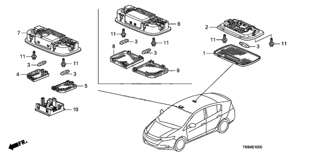 2014 Honda Insight Microphone Assy. *NH686L* (QP LIGHT WARM GRAY) Diagram for 39180-SEA-G01ZC